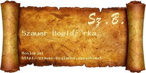 Szauer Boglárka névjegykártya