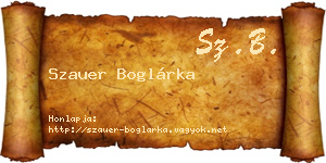 Szauer Boglárka névjegykártya